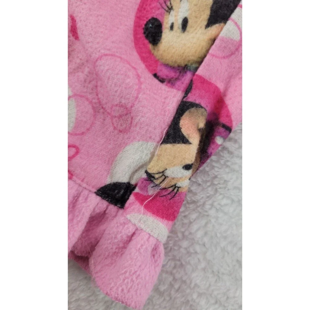 Vintage Minnie Mouse Pajama Pants Pink White Polka Dot Floral Kids 18M Sleepwear